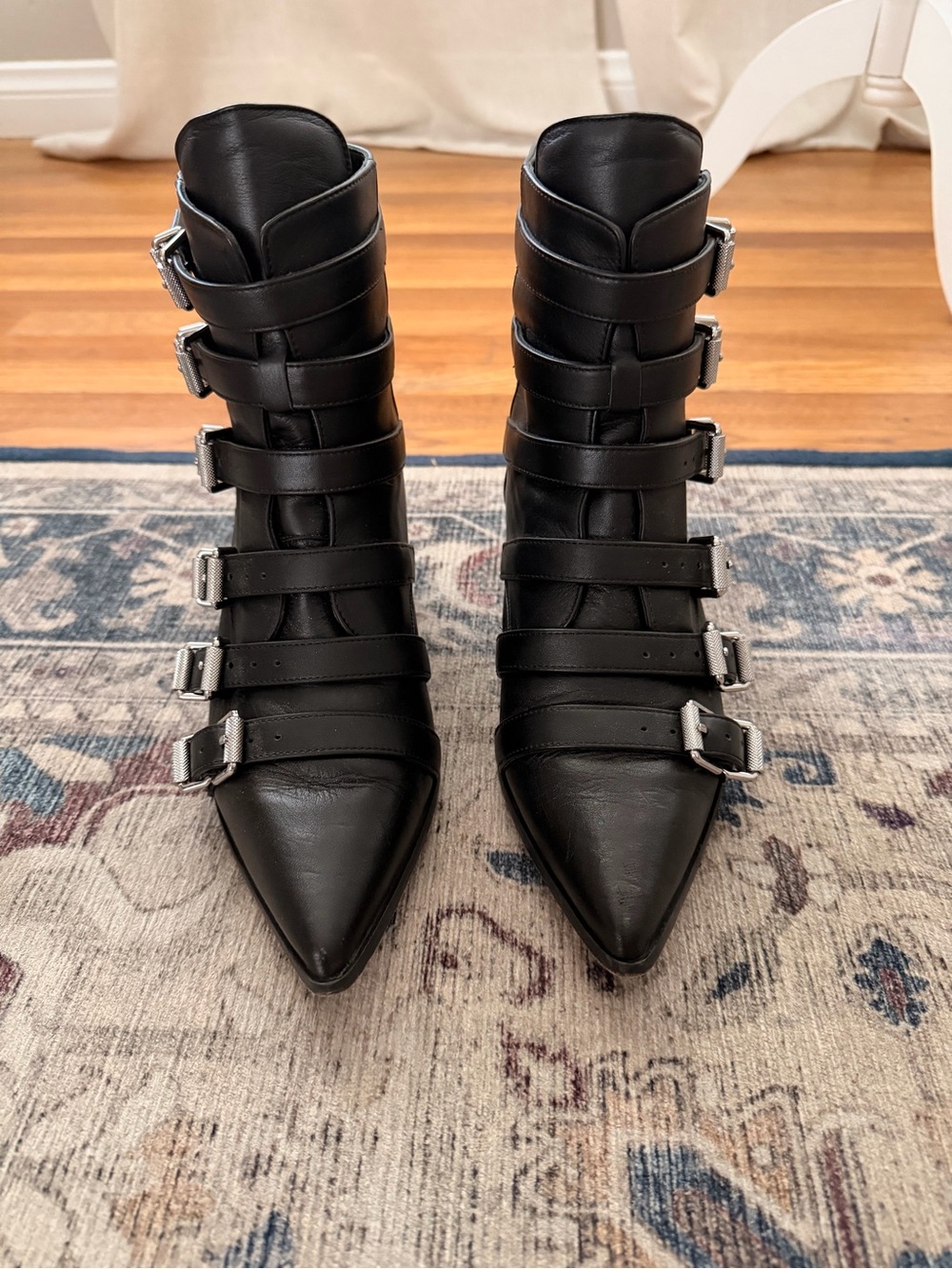 ZADIG & VOLTAIRE Black Strappy Pointed-Toe Ankle Boots - Women